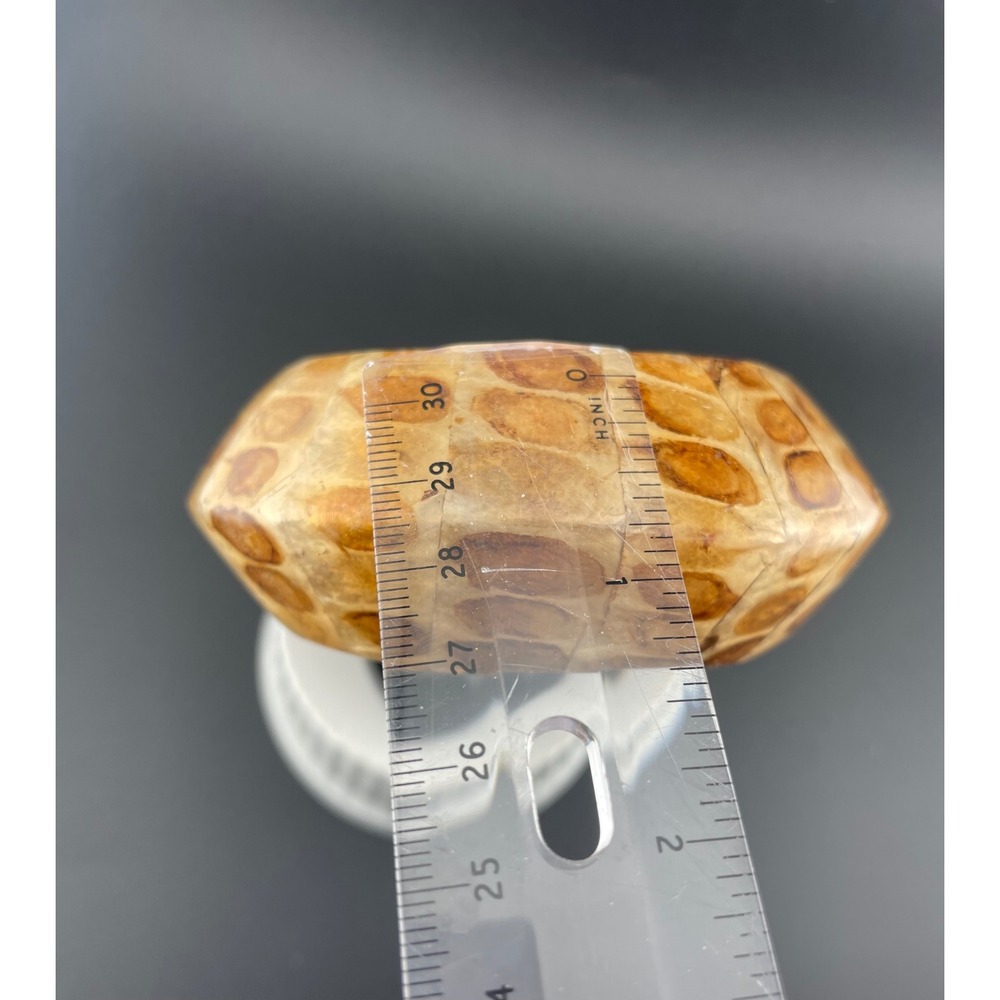 VTG KJL Capiz Shell Mosaic Bangle Bracelet Kenneth Jay Lane Wide Tortoiseshell - Picture 13 of 14